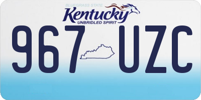 KY license plate 967UZC