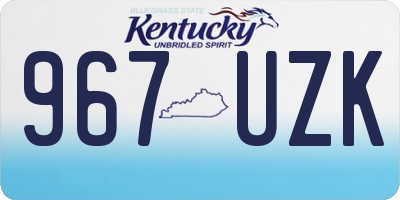 KY license plate 967UZK