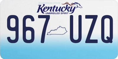 KY license plate 967UZQ