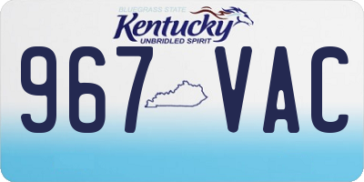 KY license plate 967VAC