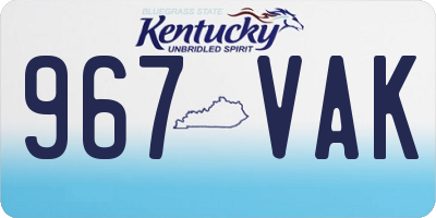 KY license plate 967VAK