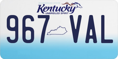 KY license plate 967VAL