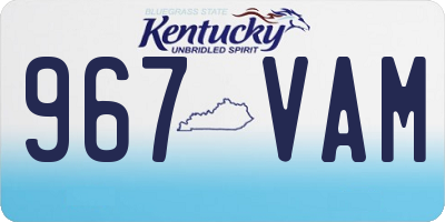 KY license plate 967VAM