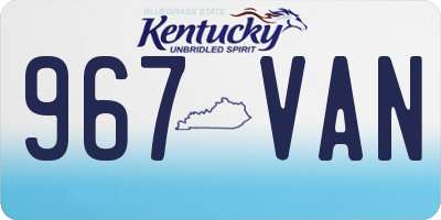 KY license plate 967VAN