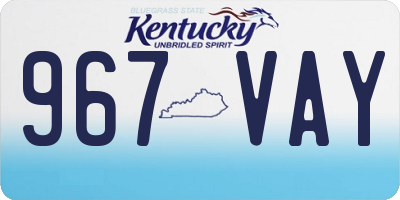 KY license plate 967VAY