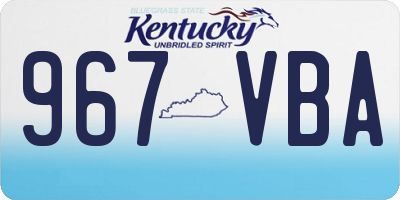 KY license plate 967VBA