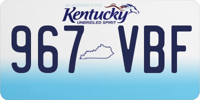 KY license plate 967VBF
