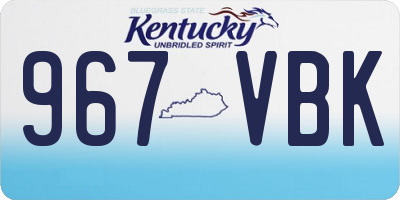 KY license plate 967VBK