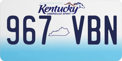 KY license plate 967VBN