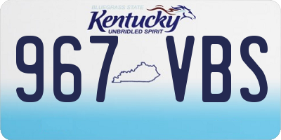 KY license plate 967VBS