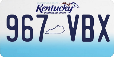 KY license plate 967VBX