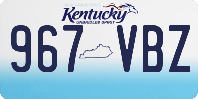 KY license plate 967VBZ