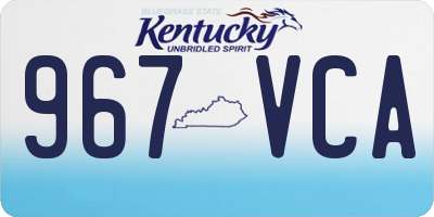 KY license plate 967VCA