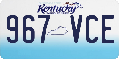 KY license plate 967VCE