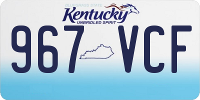 KY license plate 967VCF