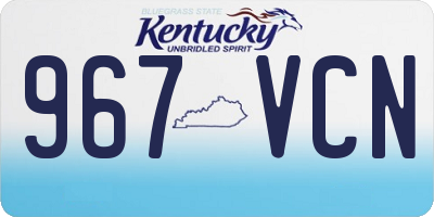 KY license plate 967VCN