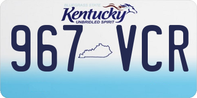 KY license plate 967VCR