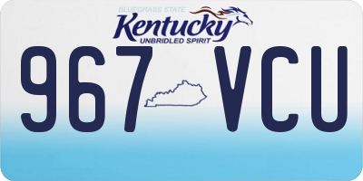 KY license plate 967VCU