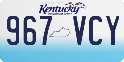 KY license plate 967VCY