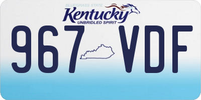 KY license plate 967VDF
