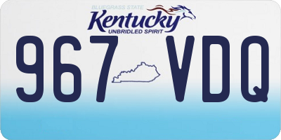 KY license plate 967VDQ