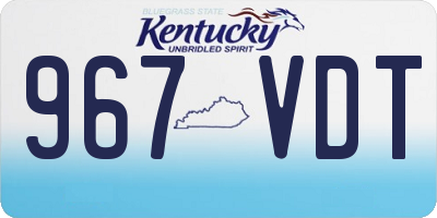 KY license plate 967VDT