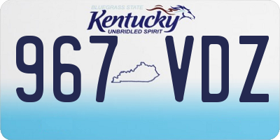KY license plate 967VDZ