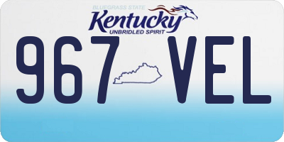 KY license plate 967VEL