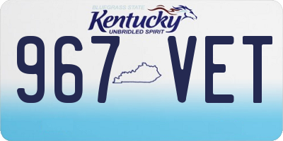 KY license plate 967VET
