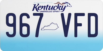 KY license plate 967VFD