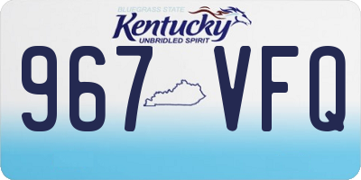 KY license plate 967VFQ