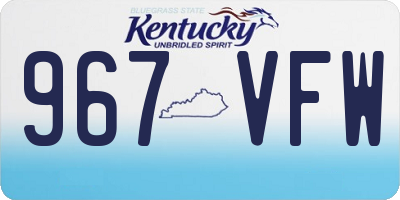 KY license plate 967VFW