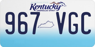 KY license plate 967VGC
