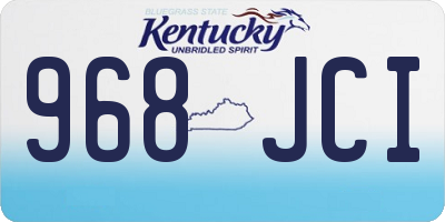 KY license plate 968JCI