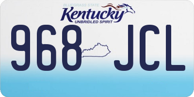 KY license plate 968JCL