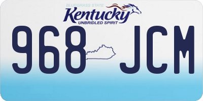 KY license plate 968JCM