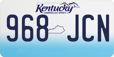 KY license plate 968JCN