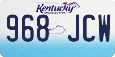 KY license plate 968JCW