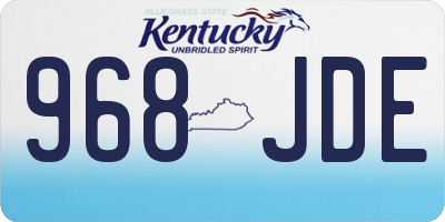 KY license plate 968JDE