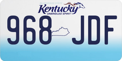 KY license plate 968JDF