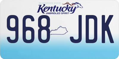 KY license plate 968JDK