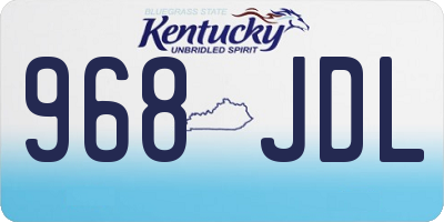 KY license plate 968JDL