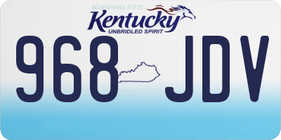 KY license plate 968JDV