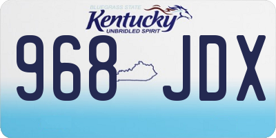 KY license plate 968JDX
