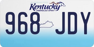 KY license plate 968JDY