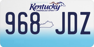 KY license plate 968JDZ