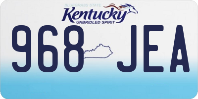 KY license plate 968JEA