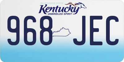 KY license plate 968JEC