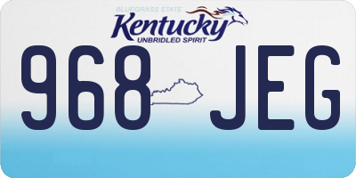 KY license plate 968JEG