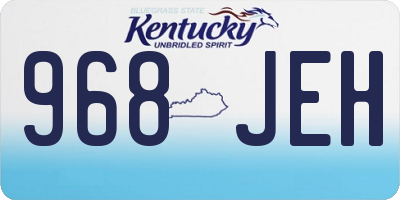 KY license plate 968JEH